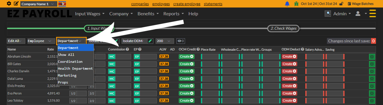 Department In Batches