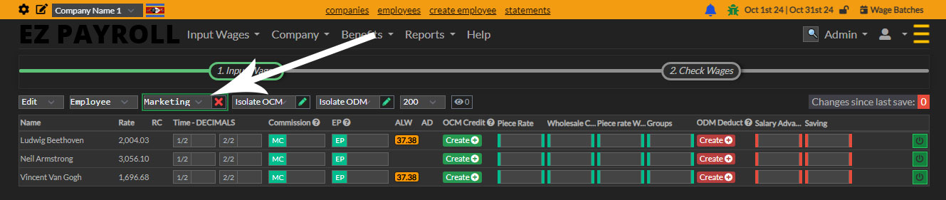 Department In Batches