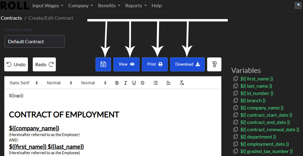 Edit Employee Contrasts